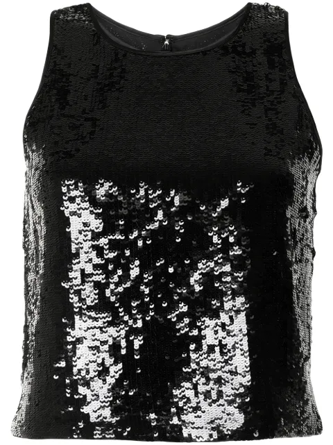 black sequin vest top