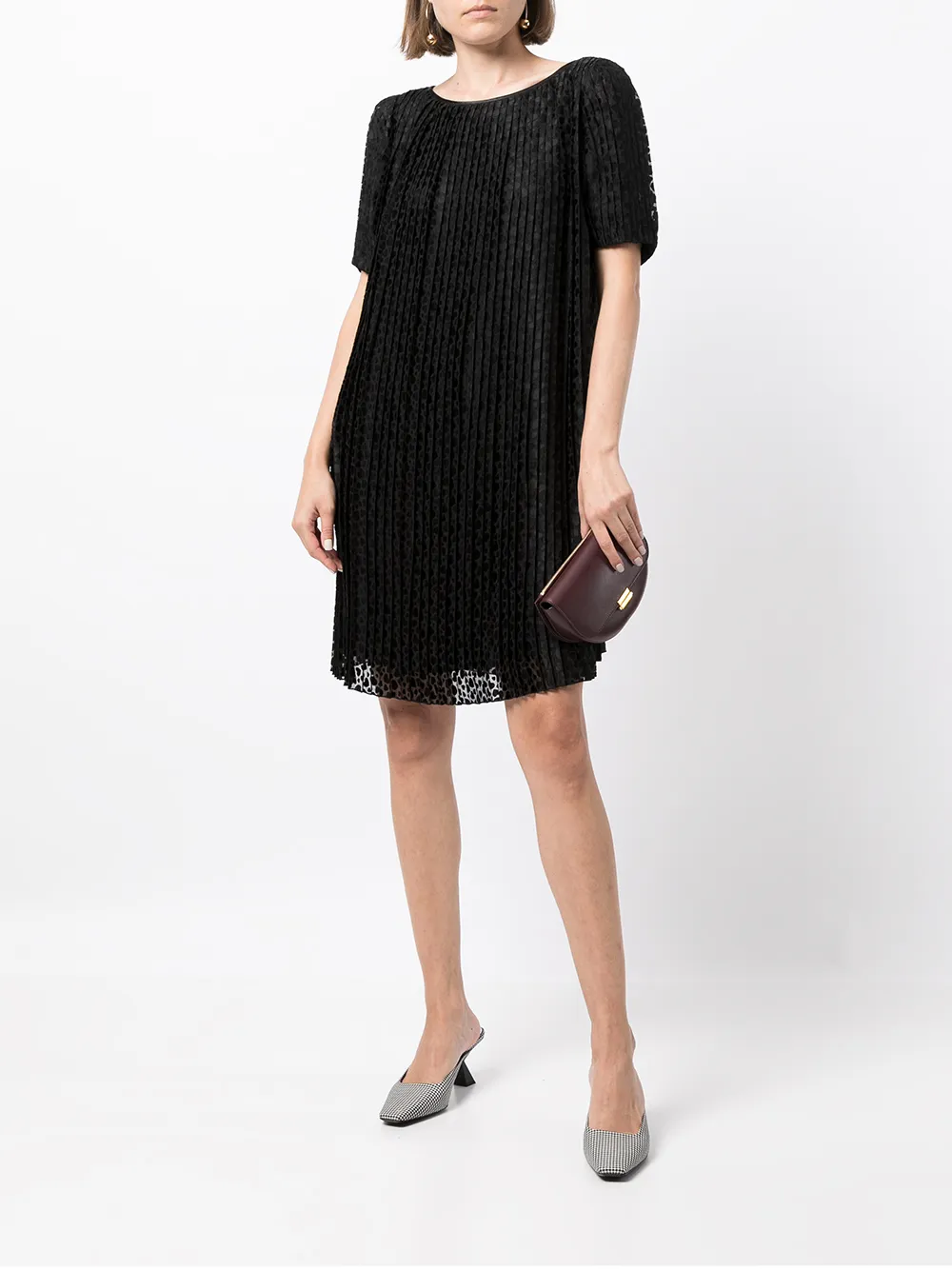 фото Emporio armani плиссированное платье-трапеция