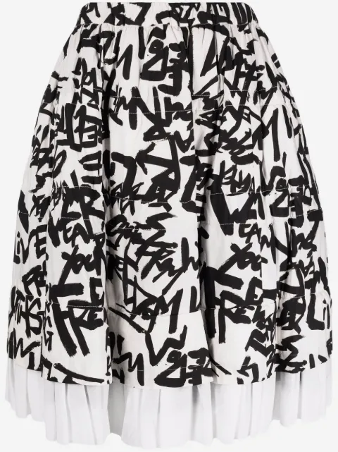 Comme Des Garçons falda con motivo Live Free
