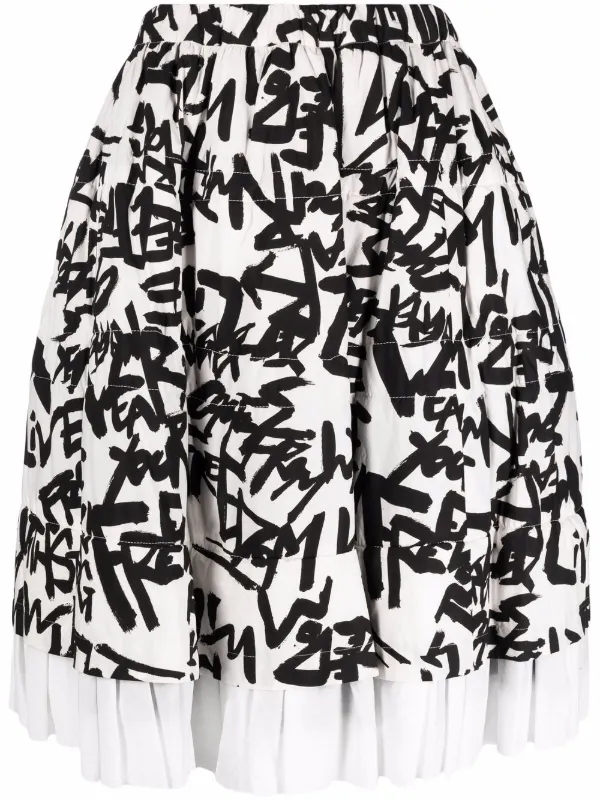 Comme des Garçons Live Free-print Skirt in Black