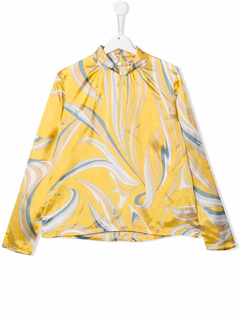 

PUCCI Junior abstract-print mock-neck blouse - Yellow