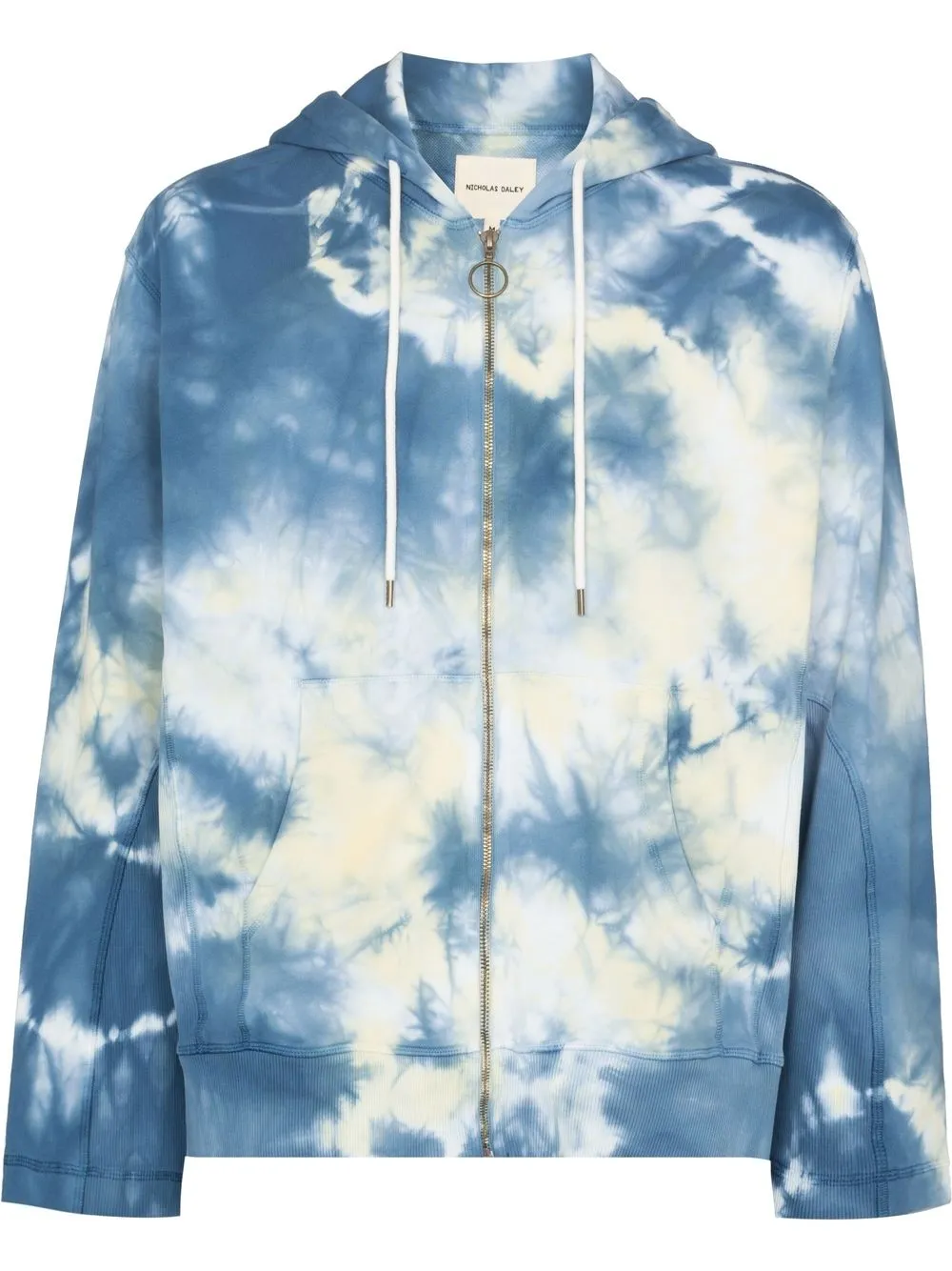 

Nicholas Daley tie-dye print zipped hoodie - Blue