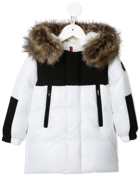 Moncler Kids معطف مبطن متباين الألوان
