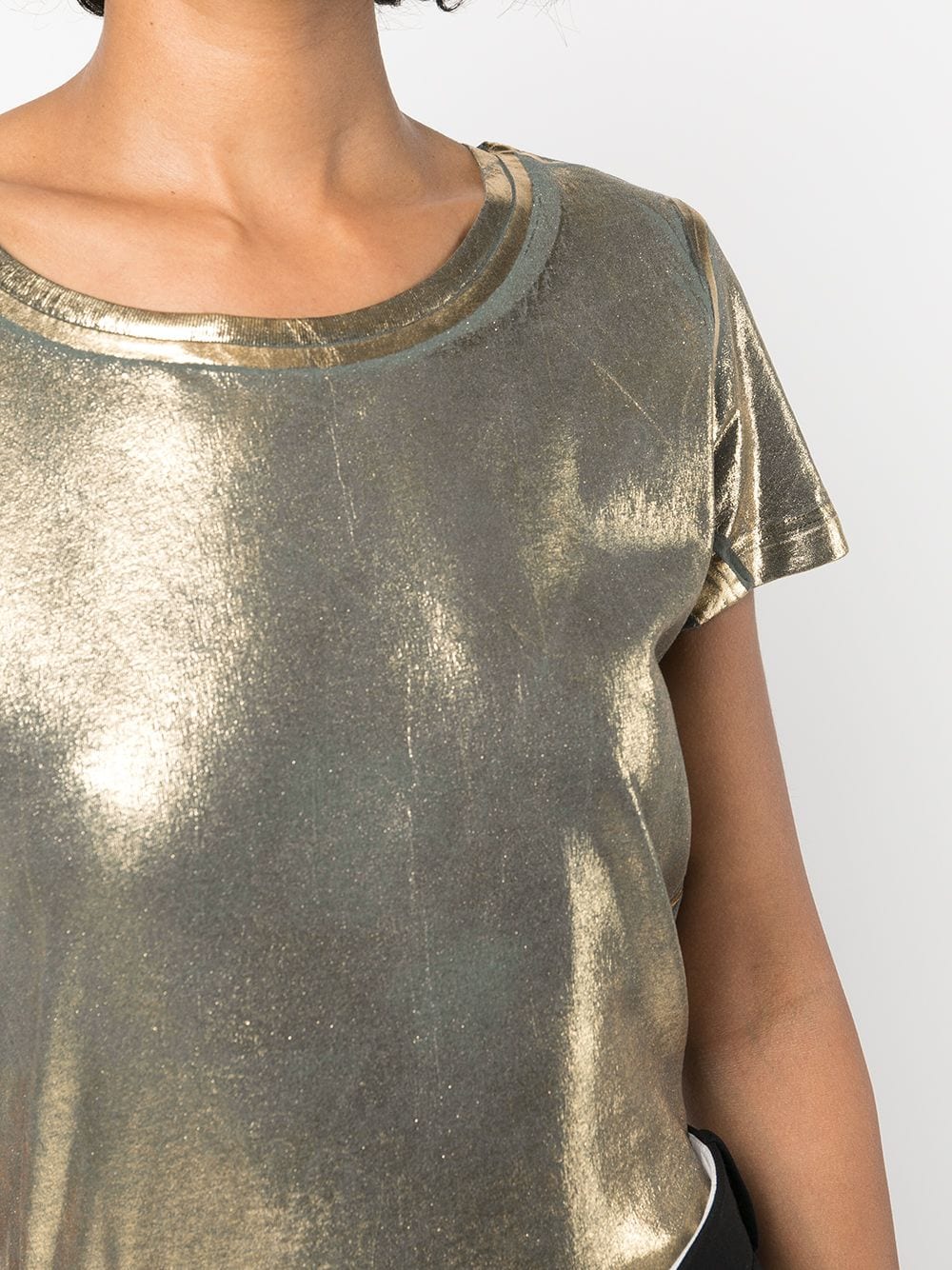 Shop Madison.maison Metallic Lamé T-shirt In Gold