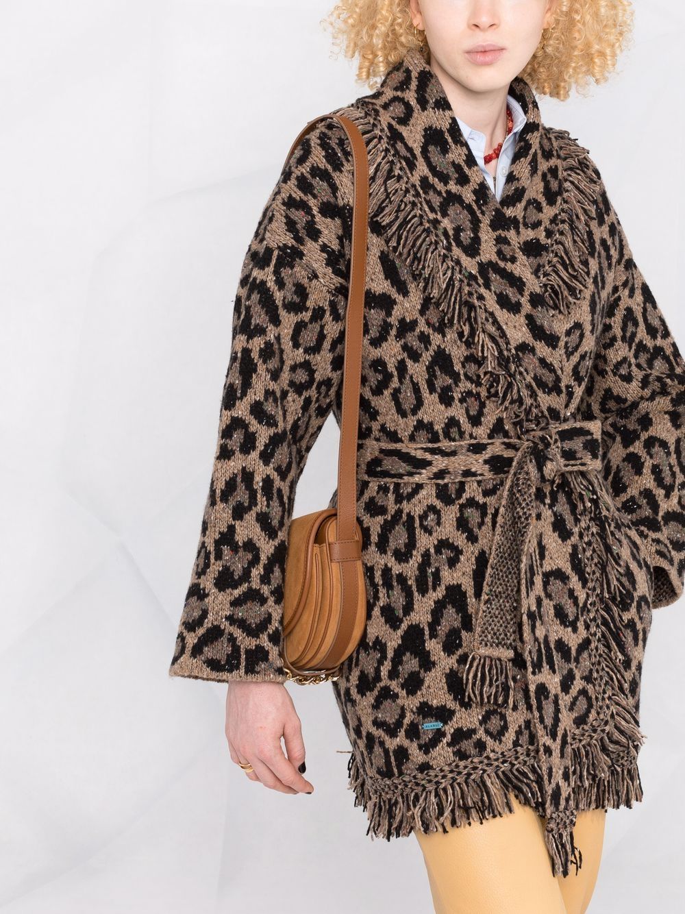 фото Alanui fringed leopard cardigan