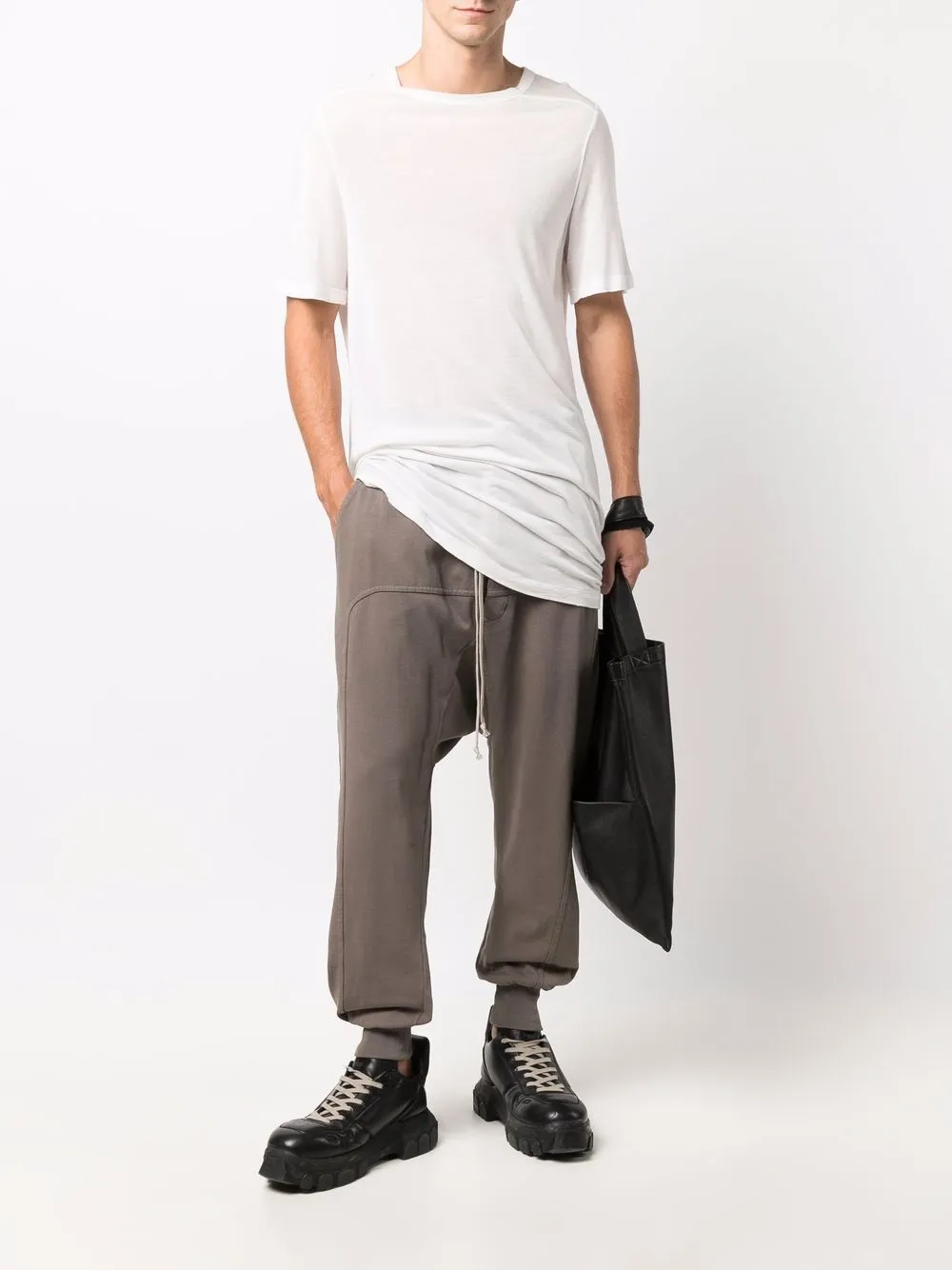 фото Rick owens drkshdw брюки с кулиской и низким шаговым швом