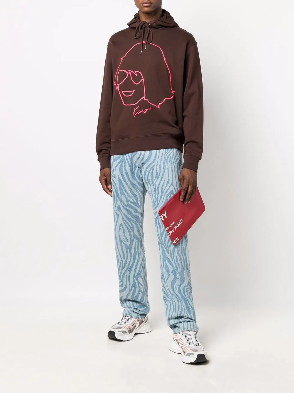 Kenzo Hoodie met print - Bruin