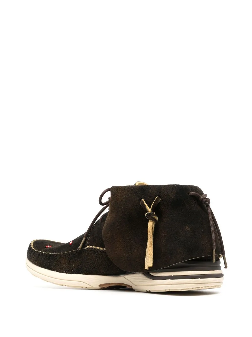 Visvim Lace-up Fringed Sneakers In Braun