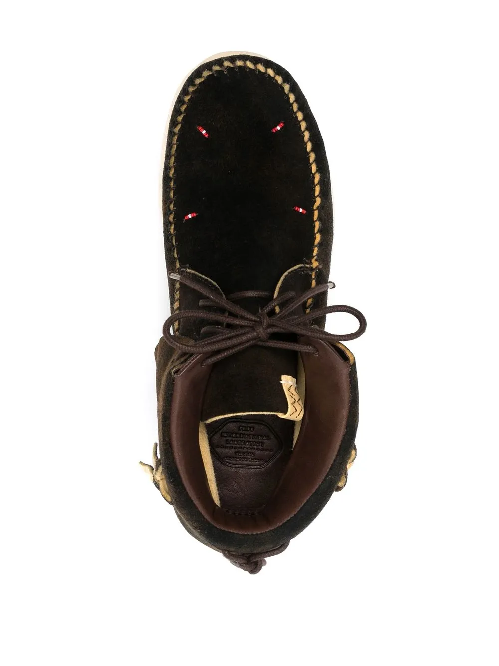 Visvim Lace-up Fringed Sneakers In Braun