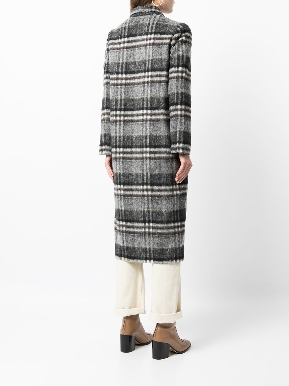 Shop Lorena Antoniazzi Wrap-style Check Single-breasted Coat In 1027