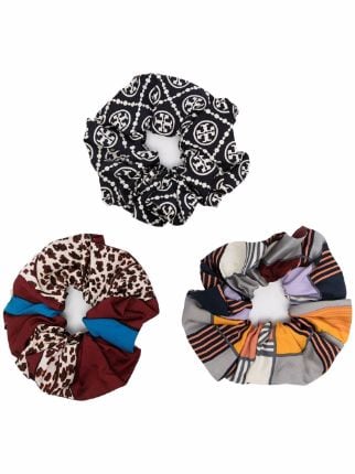 Shop Tory Burch silk scrunchie triple-set with Express Delivery - FARFETCH