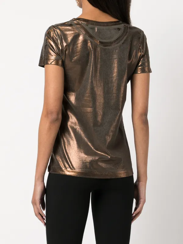 Madison.Maison Lamina Metallic T-shirt | Gold | FARFETCH