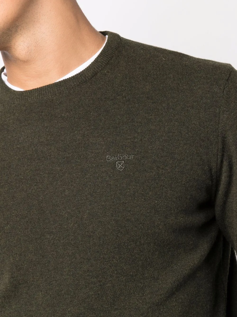 Barbour Trui met geborduurd logo Groen