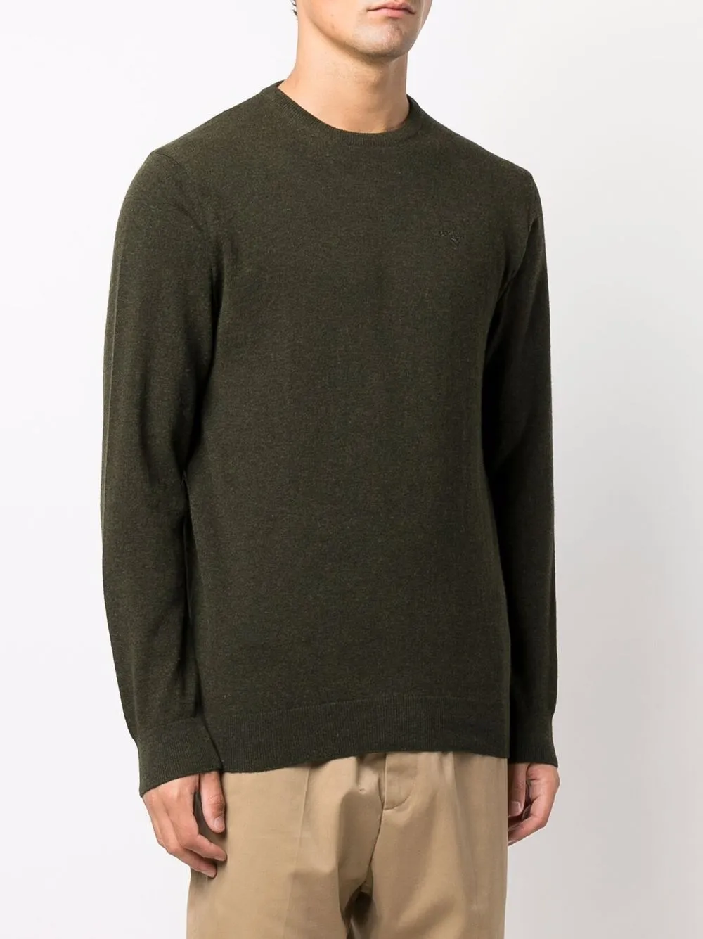 Barbour Trui met geborduurd logo Groen