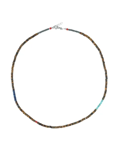 Nialaya Jewelry Heishi faceted bead-embellished necklace