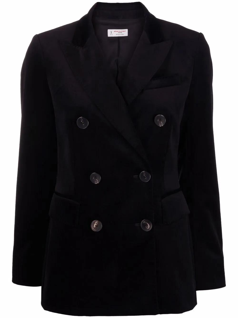 velvet-effect double-breasted blazer