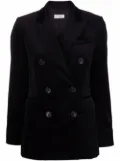 Alberto Biani velvet-effect double-breasted blazer - Black