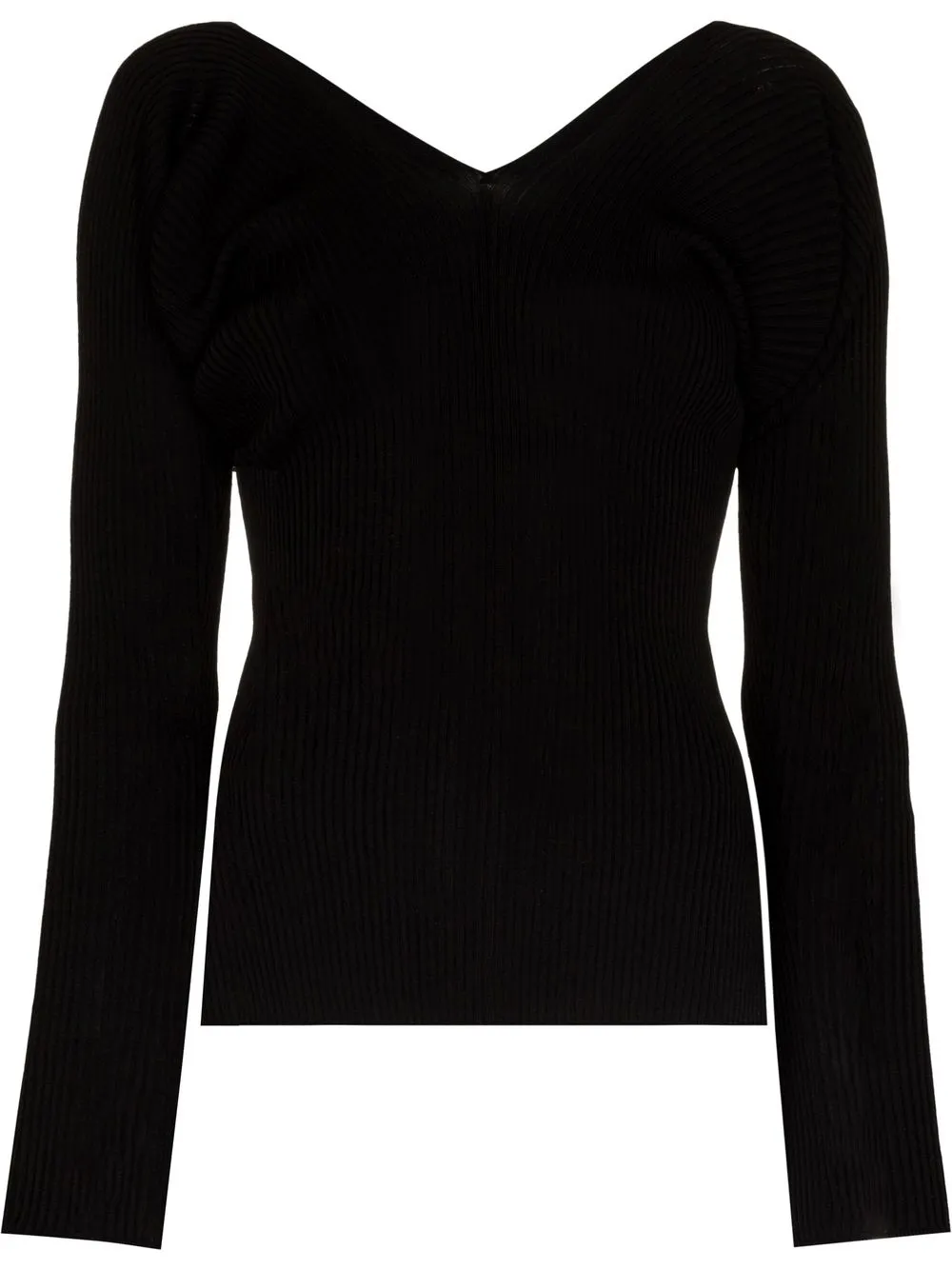 

Low Classic top tejido con cuello en V - Negro