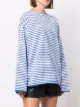 AMI AMALIA striped long-sleeve organic cotton T-shirt