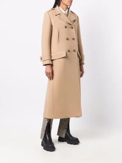 Miu Miu double-breasted coat neutrals 