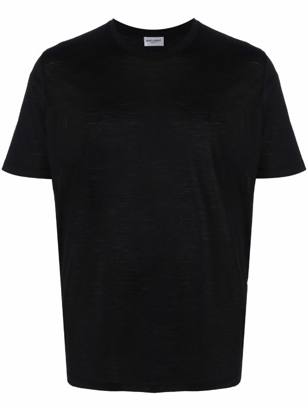 Shop Saint Laurent embroidered logo T-shirt with Express Delivery 