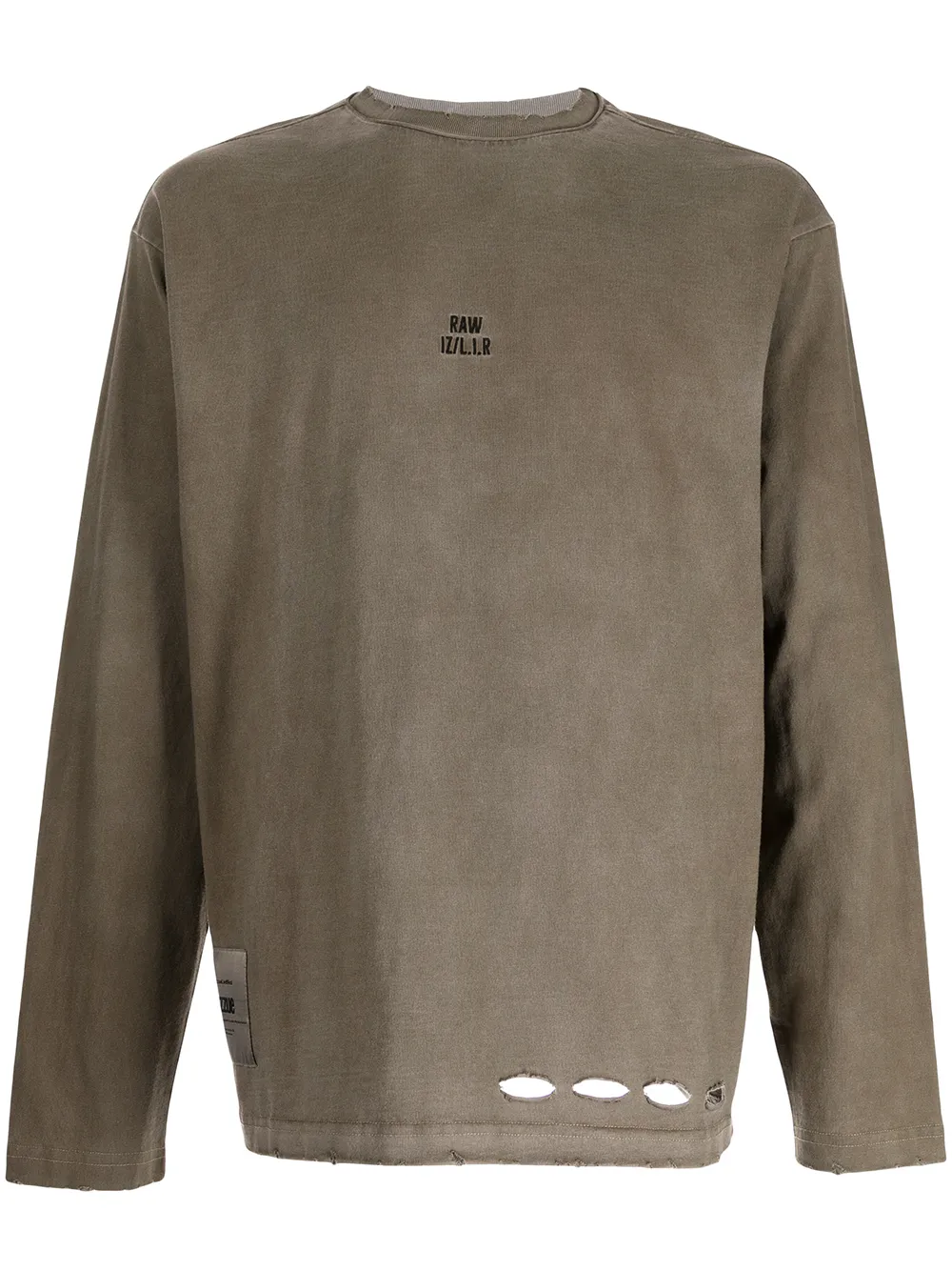 

izzue playera con detalle de perforaciones - Marrón