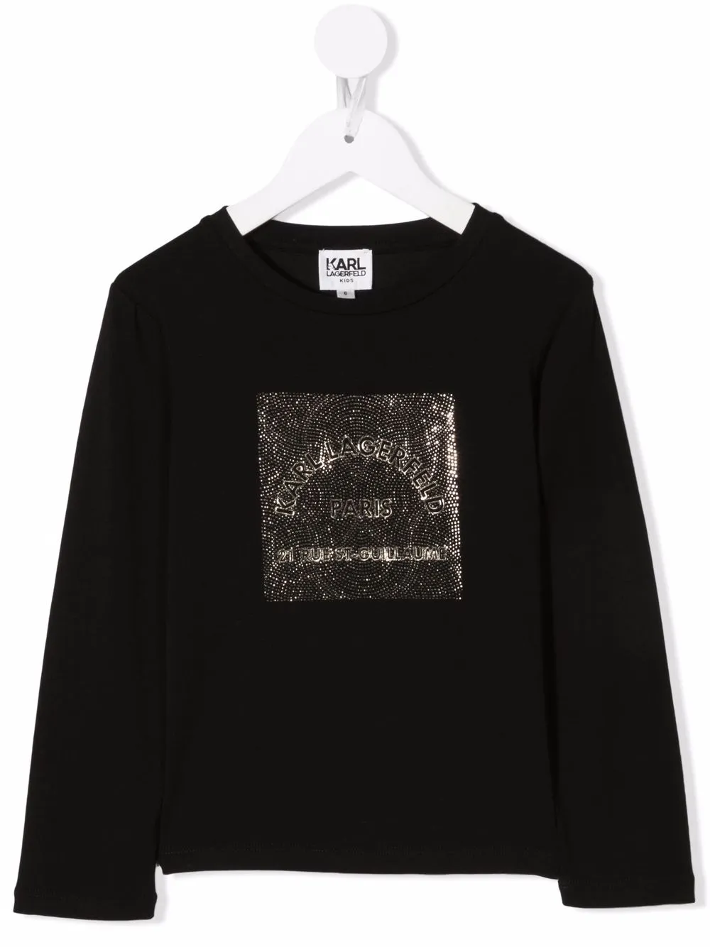 

Karl Lagerfeld Kids playera con logo de strass - Negro