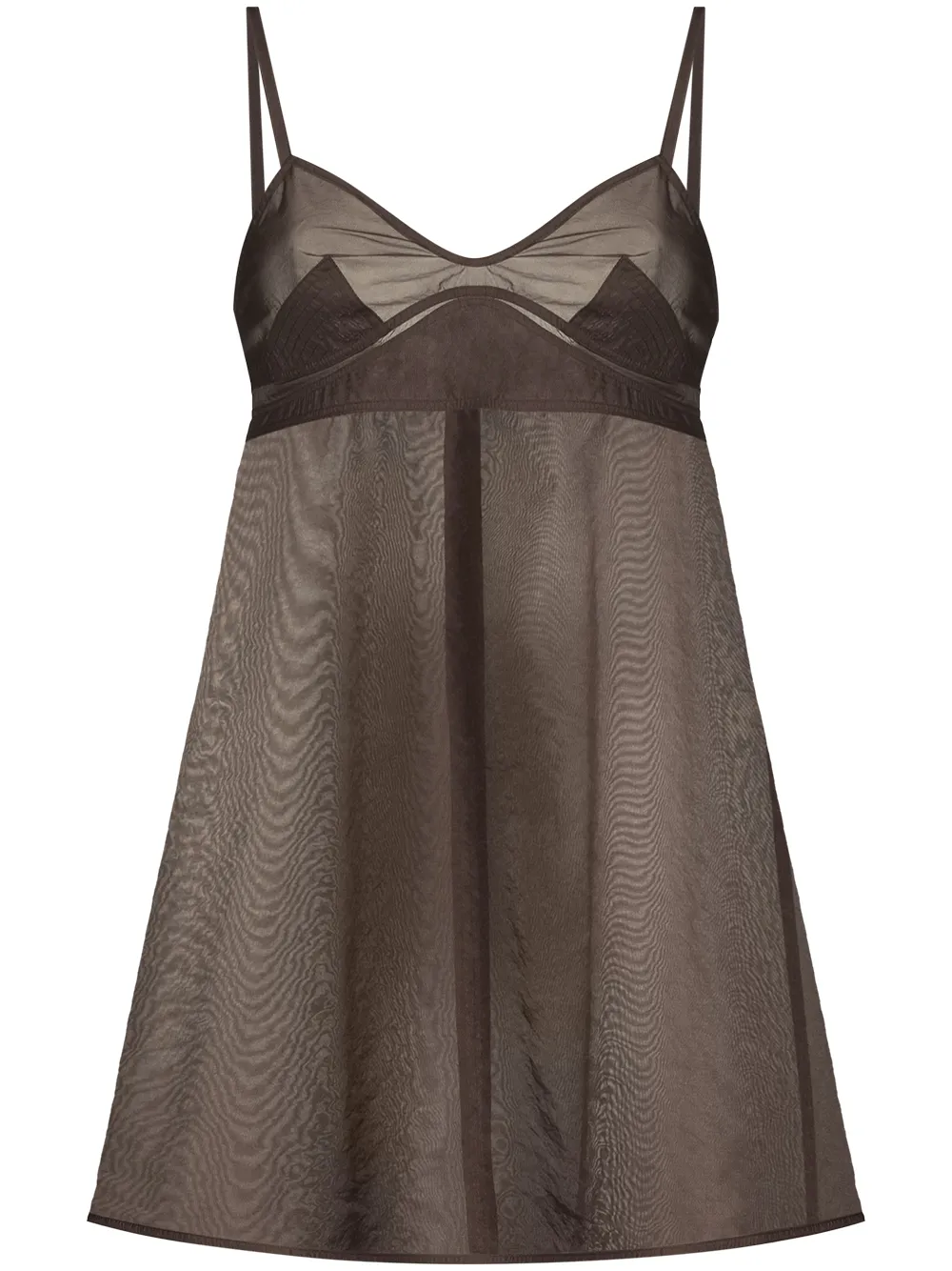 

Low Classic semi-sheer mini slip dress - Brown