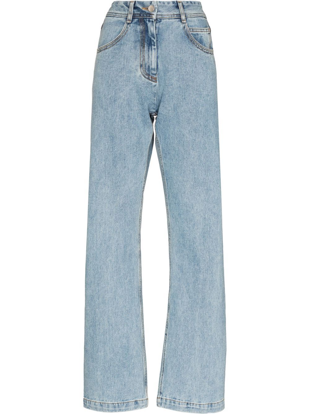 high-rise straight-leg jeans