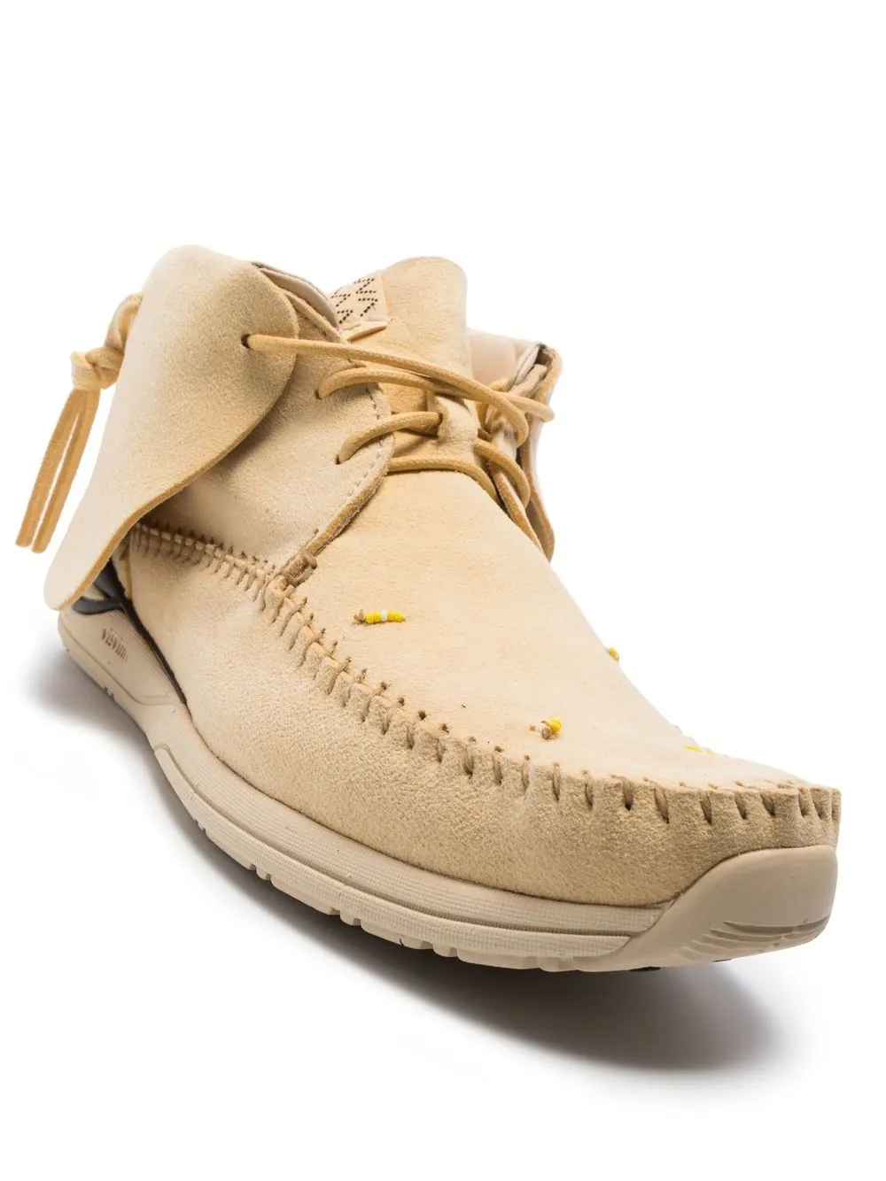 Visvim Knot-detail Lace-up Boots In Gelb