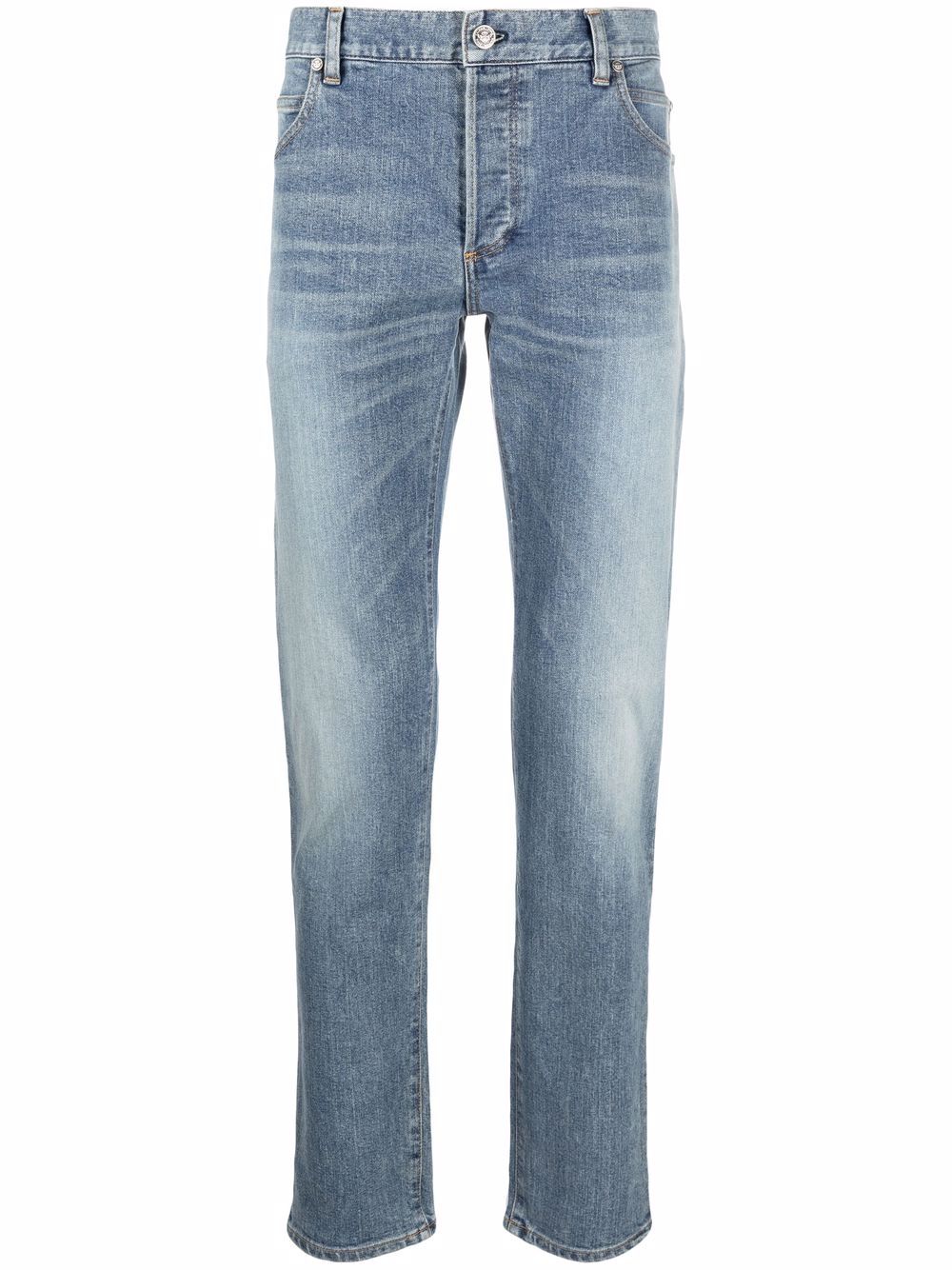 фото Balmain джинсы кроя слим с вышитым логотипом