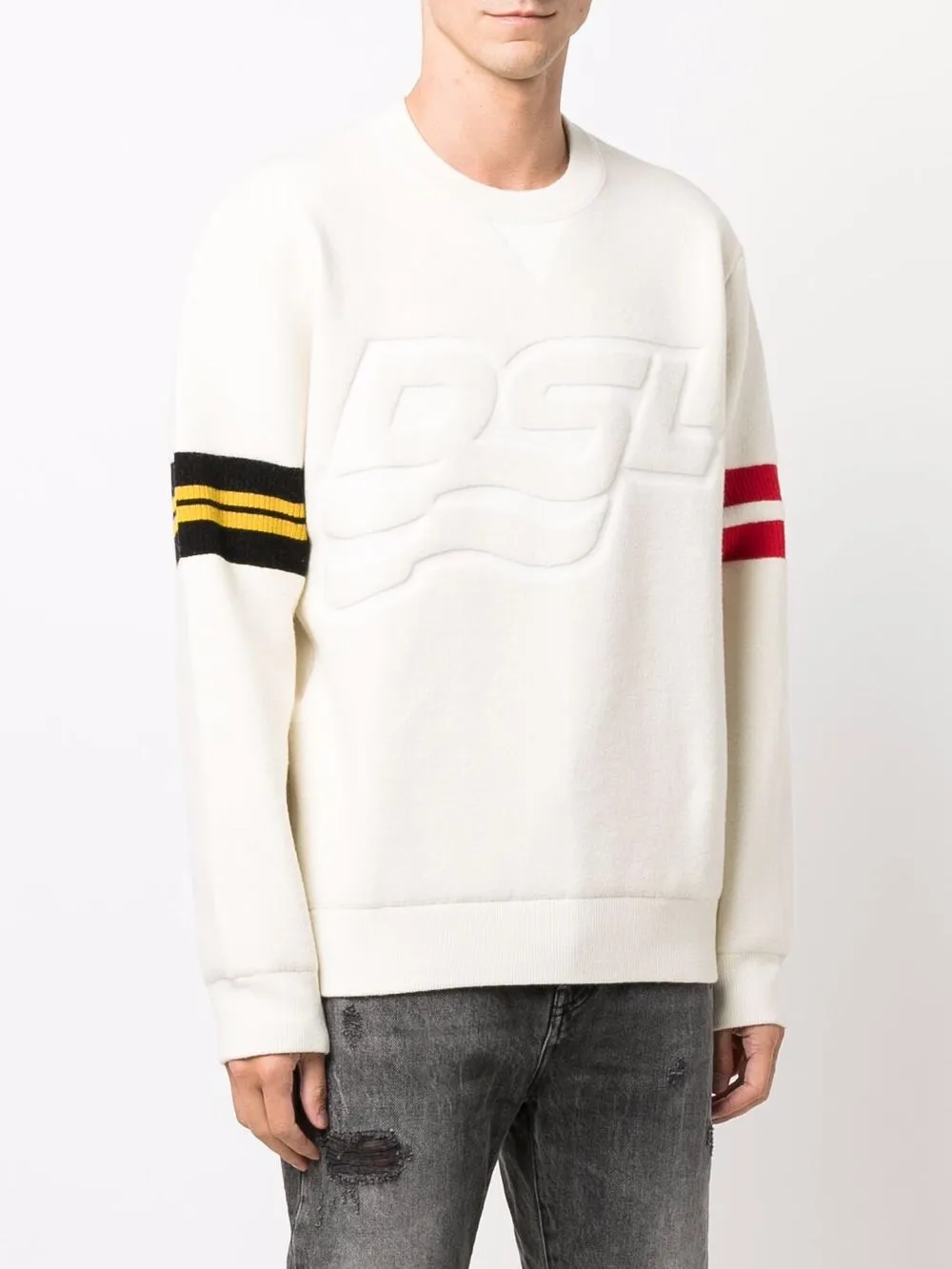 Diesel Trui met logo-reliëf Beige