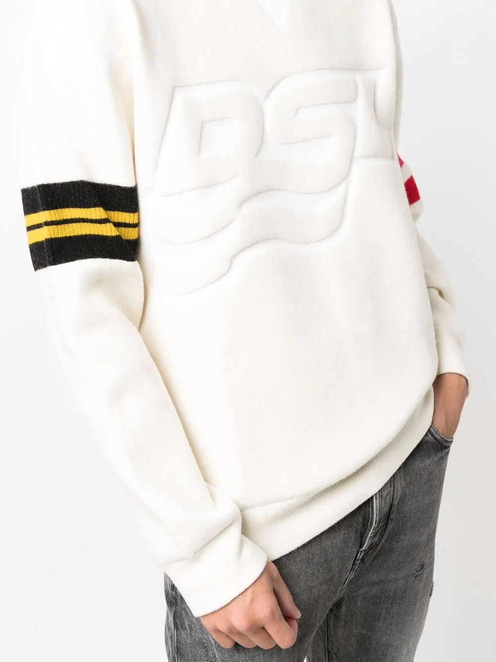Diesel Trui met logo-reliëf Beige
