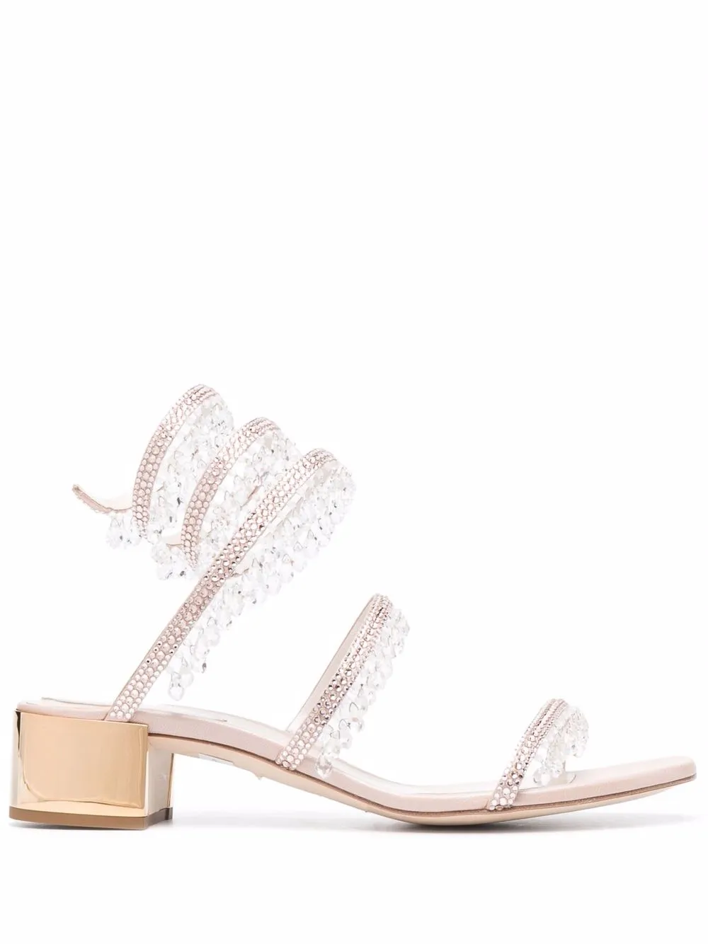 

René Caovilla Chandelier crystal-embellished sandals - Gold