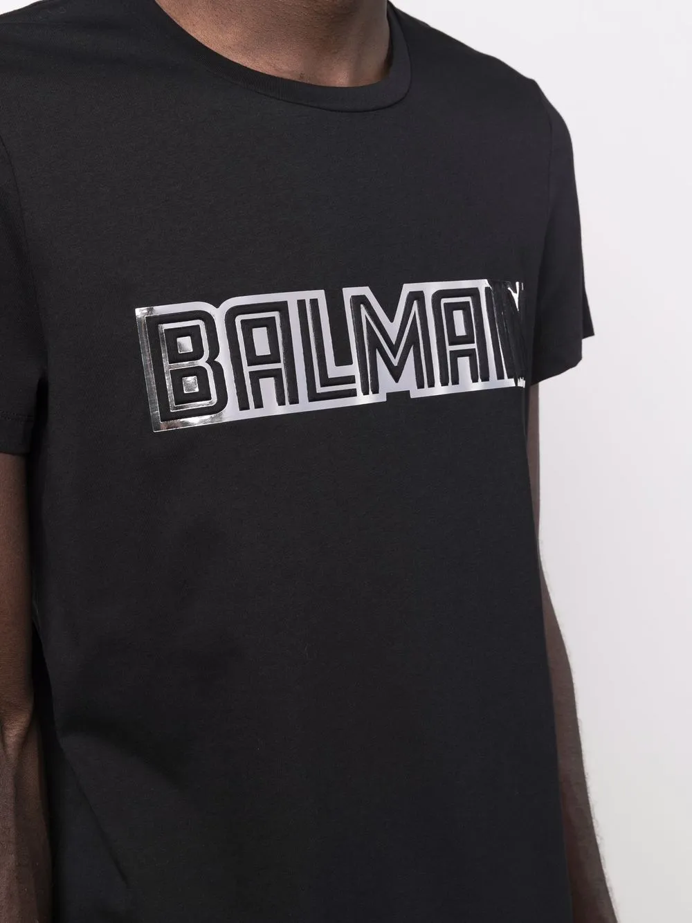 фото Balmain футболка с логотипом металлик