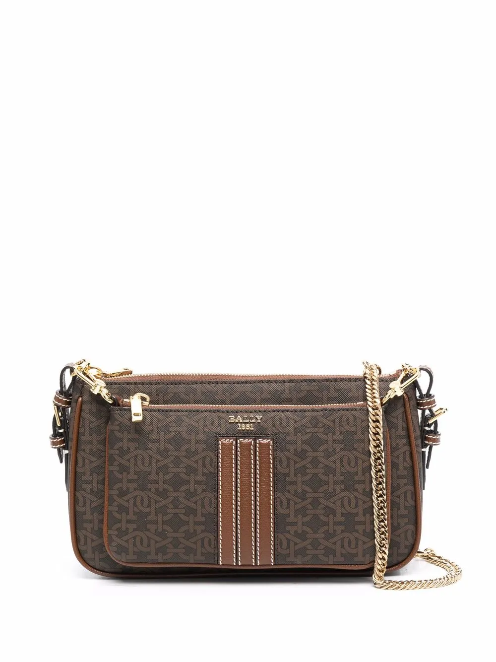 

Bally bolsa crossbody con estampado de monograma - Marrón