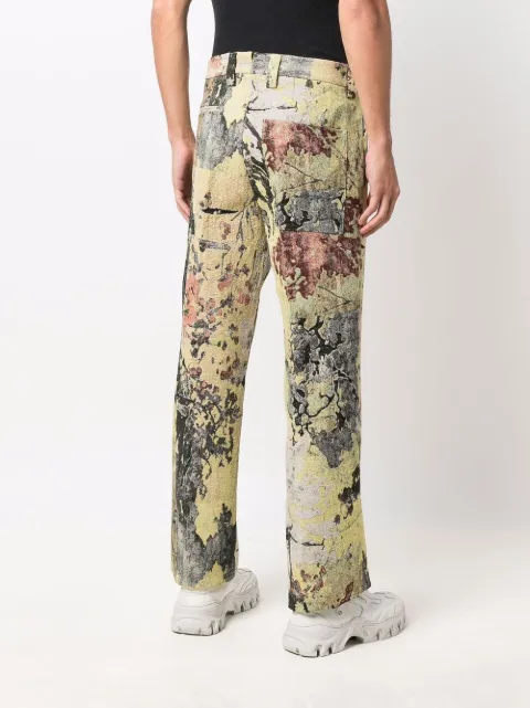 Pantaloni dritti a fiori Farfetch Abbigliamento Pantaloni e jeans Pantaloni Pantaloni chinos Marrone