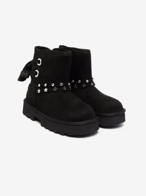 Liu Jo Kids Nina star-studded suede-effect ankle boots