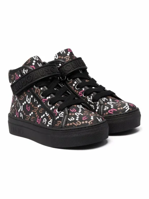 Liu Jo Kids logo print high-top sneakers