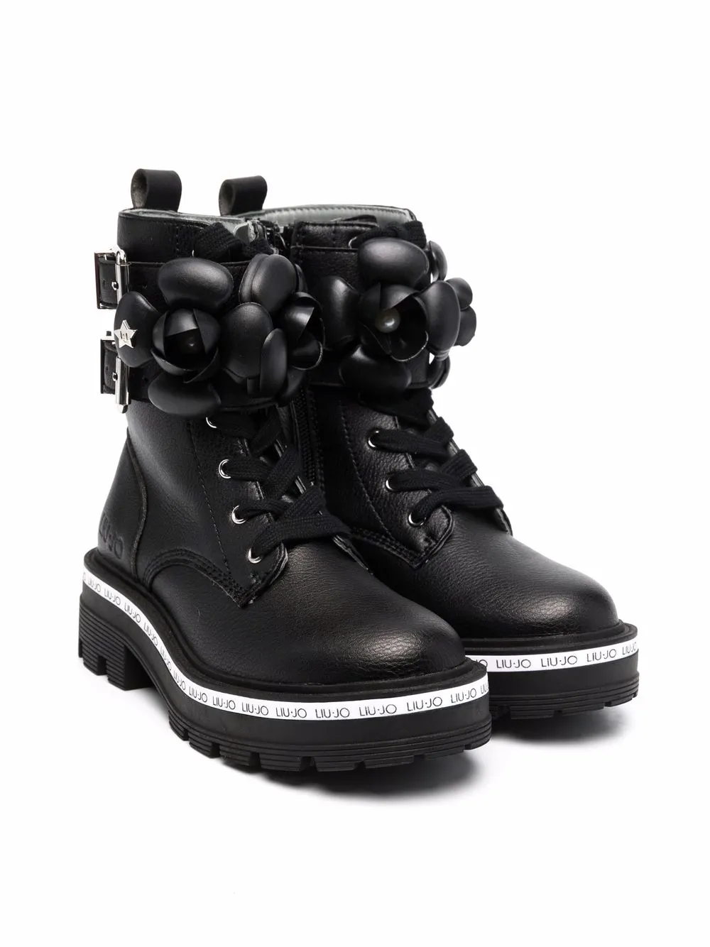 liu jo kids bottines tailor à lacets - noir