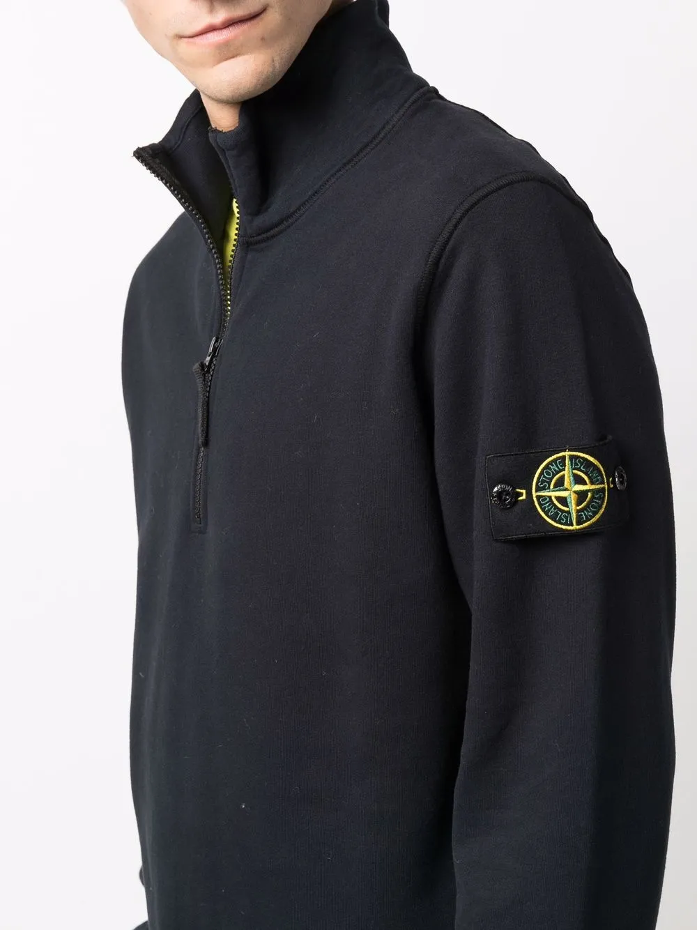 фото Stone island толстовка с нашивкой compass и воротником на молнии