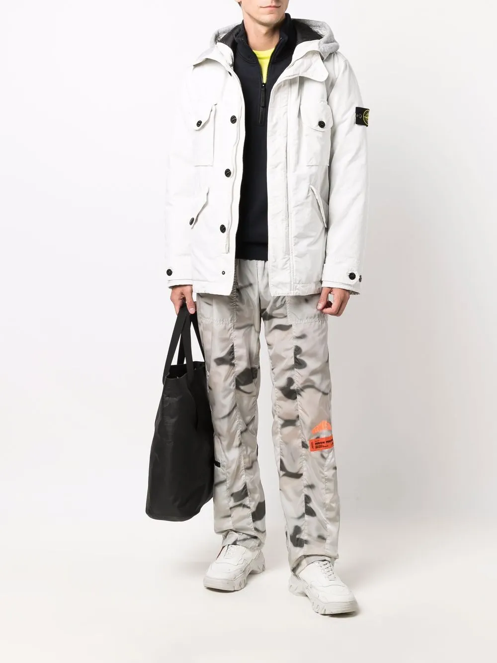 фото Stone island толстовка с нашивкой compass и воротником на молнии