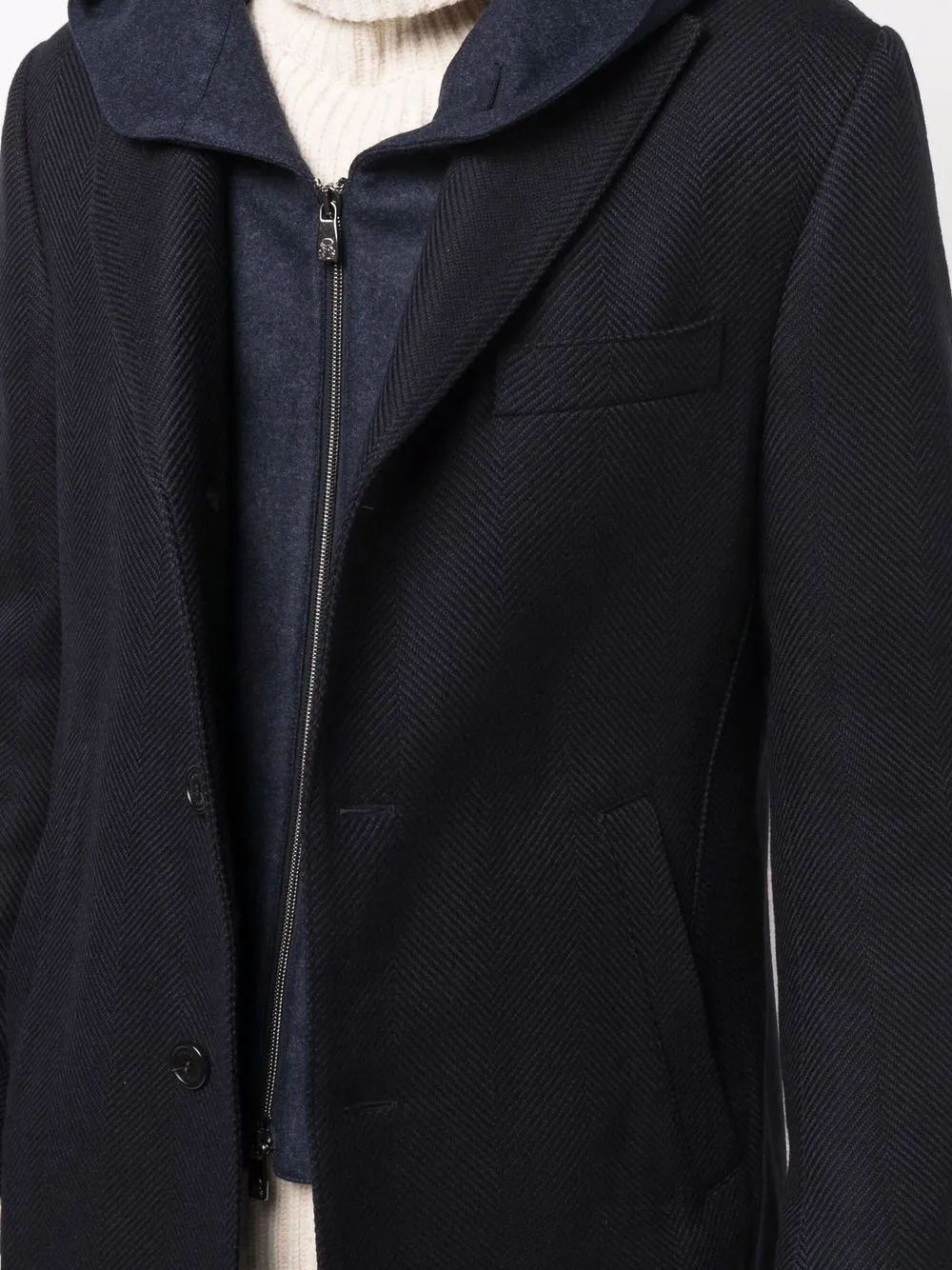 фото Corneliani однобортное пальто с капюшоном