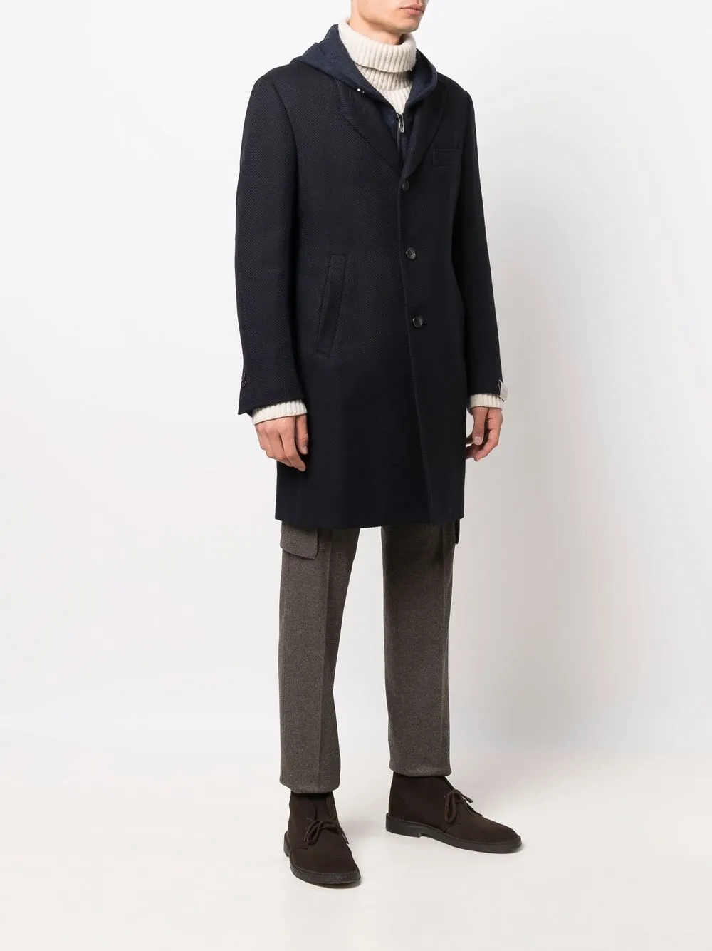 фото Corneliani однобортное пальто с капюшоном