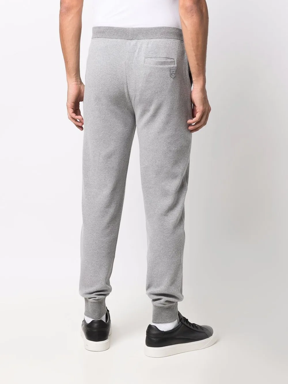 Shop Corneliani Logo-patch Cotton Track Pants In Grau