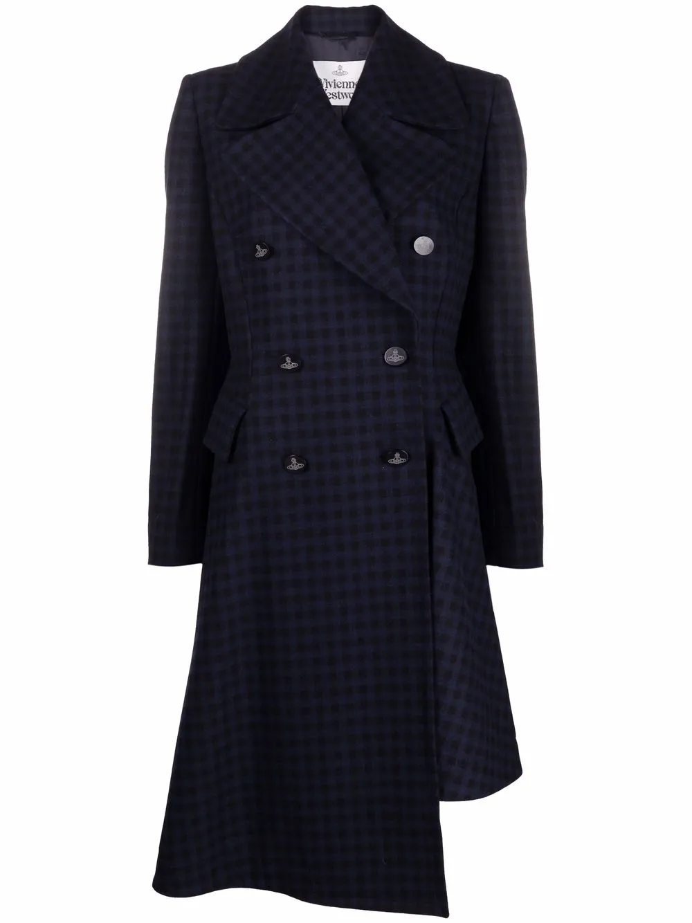 Vivienne Westwood Nutmeg checked asymmetric coat