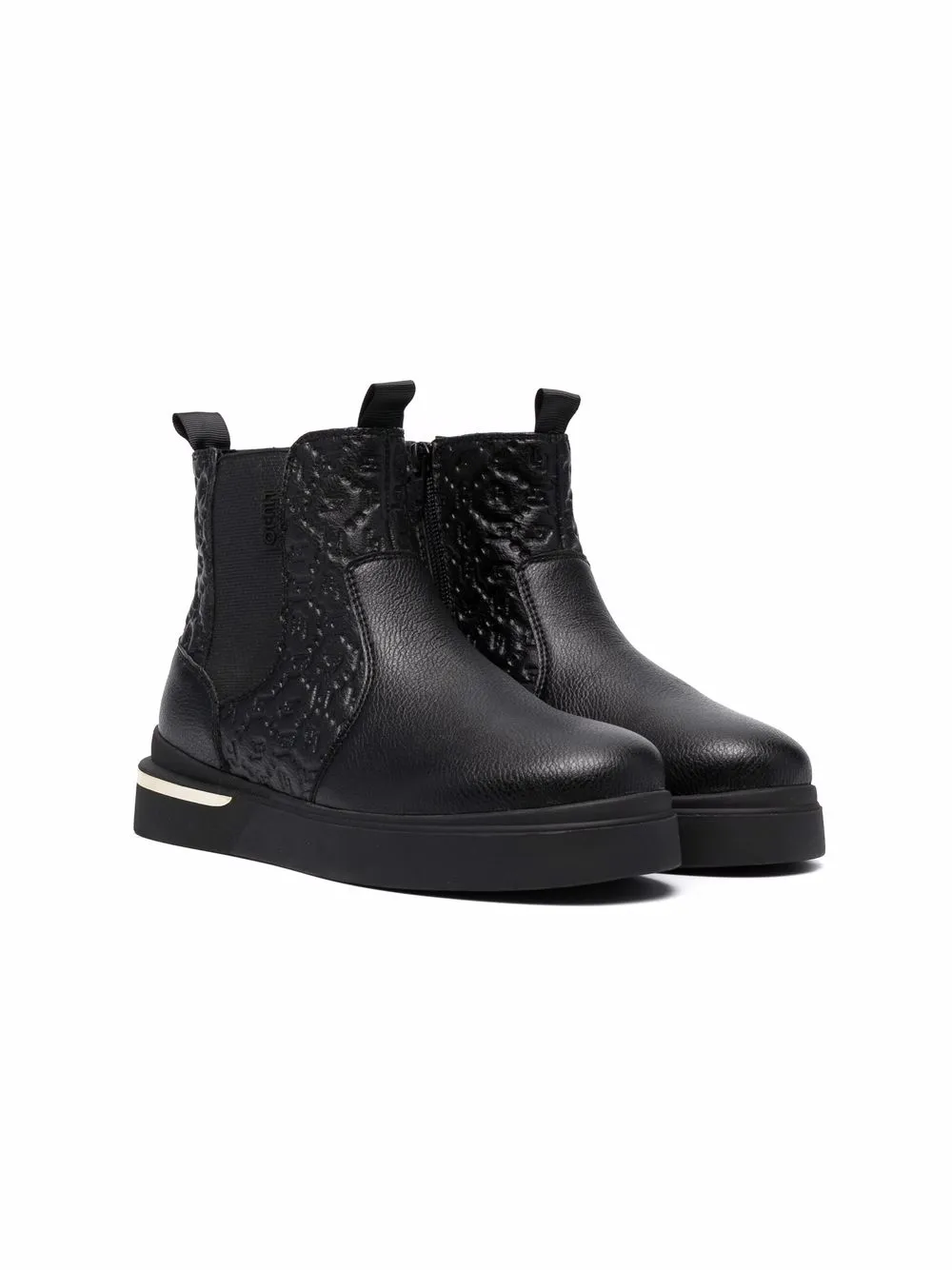 LIU •JO TEEN LOGO-EMBOSSED ANKLE BOOTS