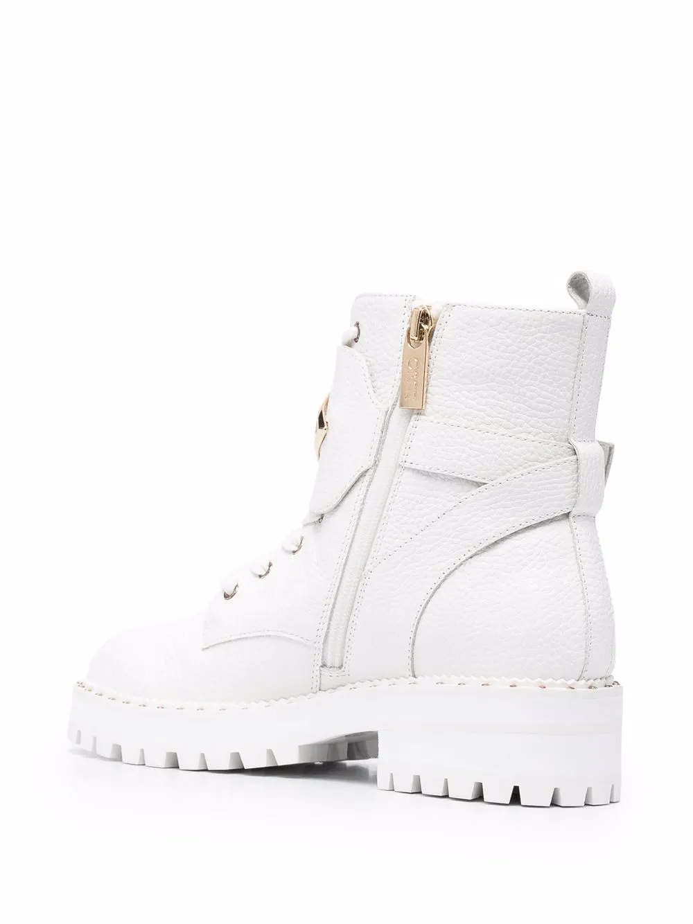 Shop Liu •jo Logo Plaque Boots In White