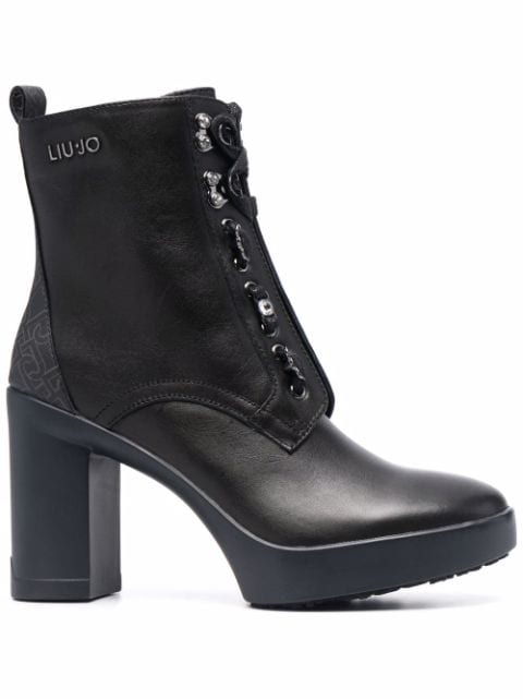 LIU JO zip-up heeled leather  boots