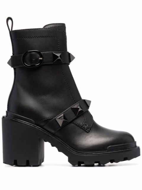 roman stud calfskin combat boot 85mm